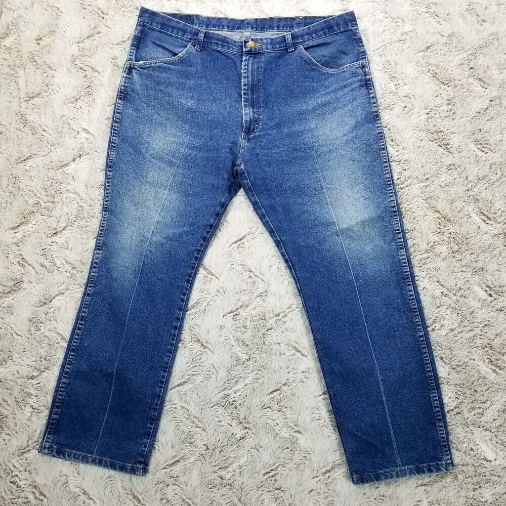 Wrangler Jeans Mens 40×29 Blue Regular Straight Dark Wash Denim
